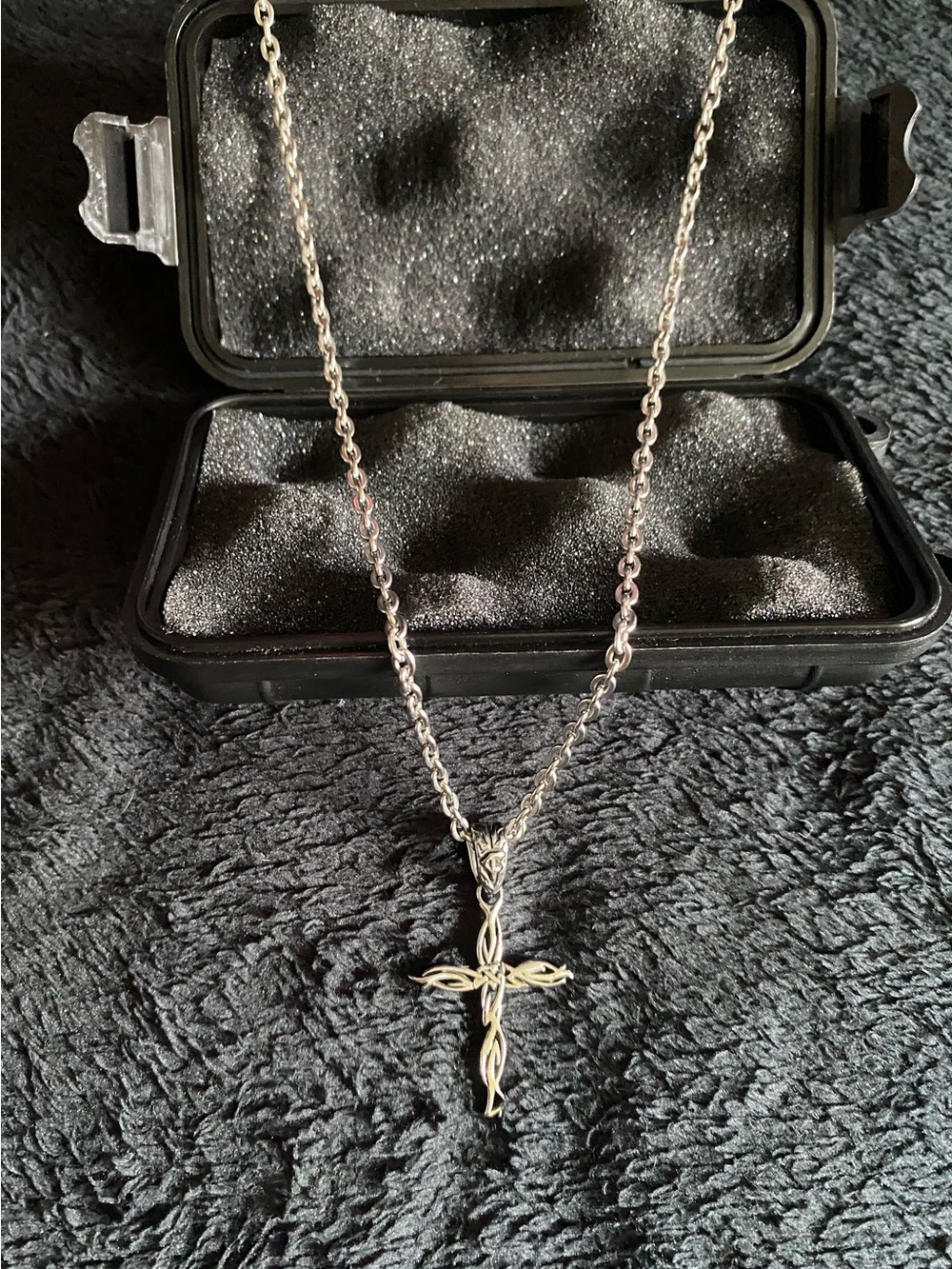 Personal Fears 20” Stainless Steel Y2K Style Tribal Cross Necklace